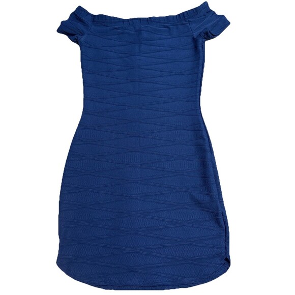WINDSOR women's blue off the shoulder dress Short SM Style LD9425QWD Made in USA - Picture 1 of 7